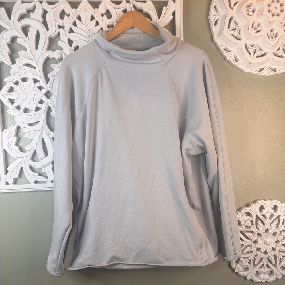 Athleta Dove Gray Light Gray Scuba Style Sweatshirt Fleece Lined 2x